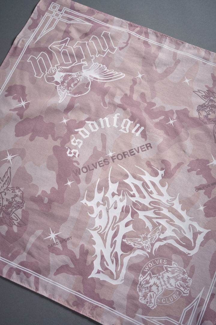 SSDDNFGU Metal Bandana in Blush Vintage Woodland Camo