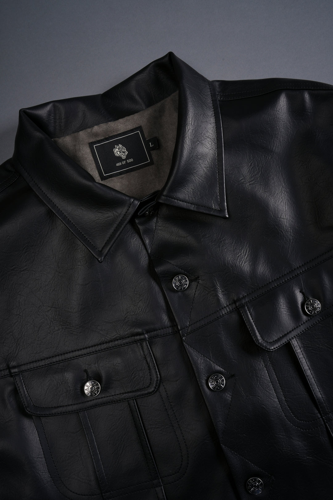 Single Wolf Leather American Cropped Jacket in Black