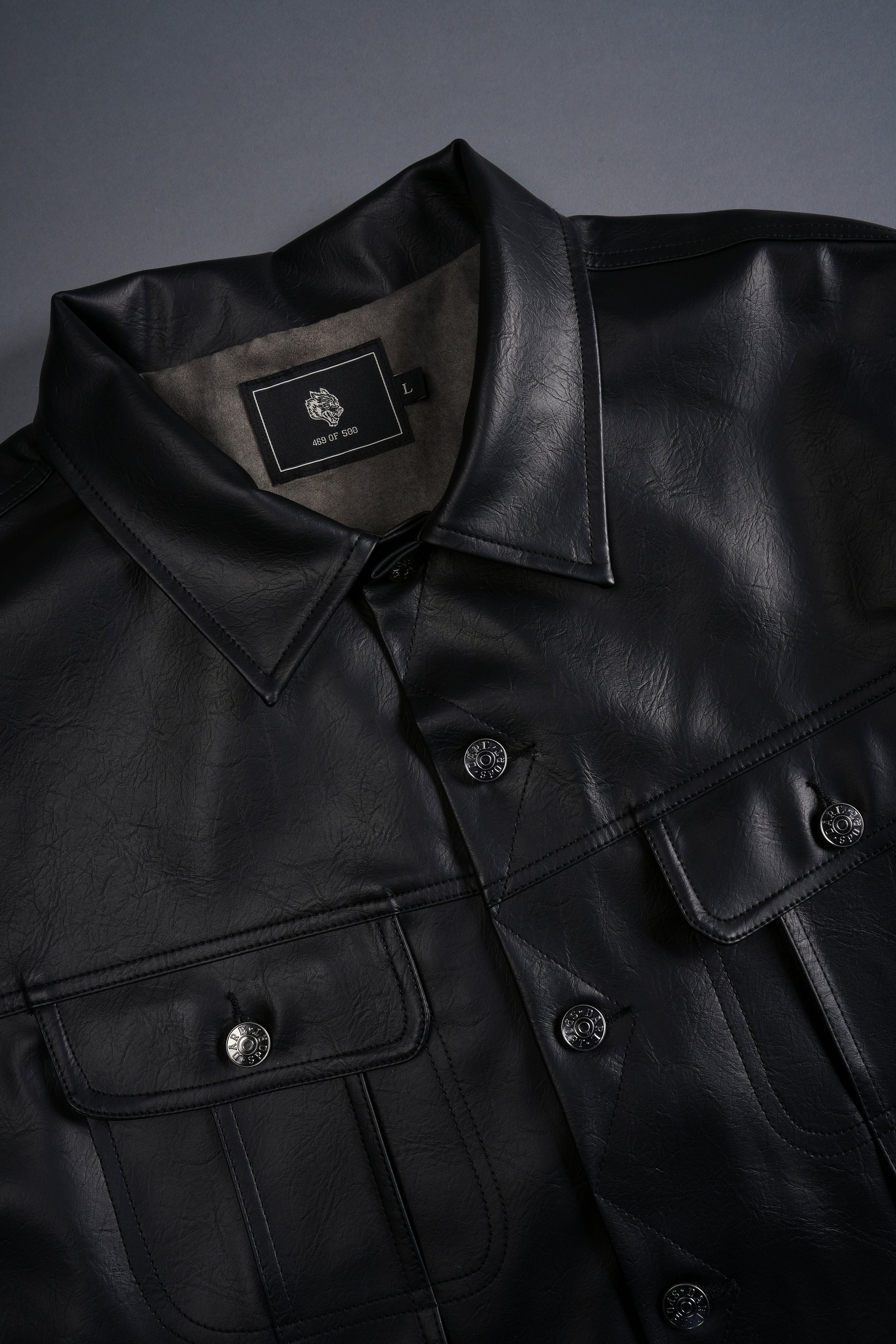 Single Wolf Leather American Cropped Jacket in Black