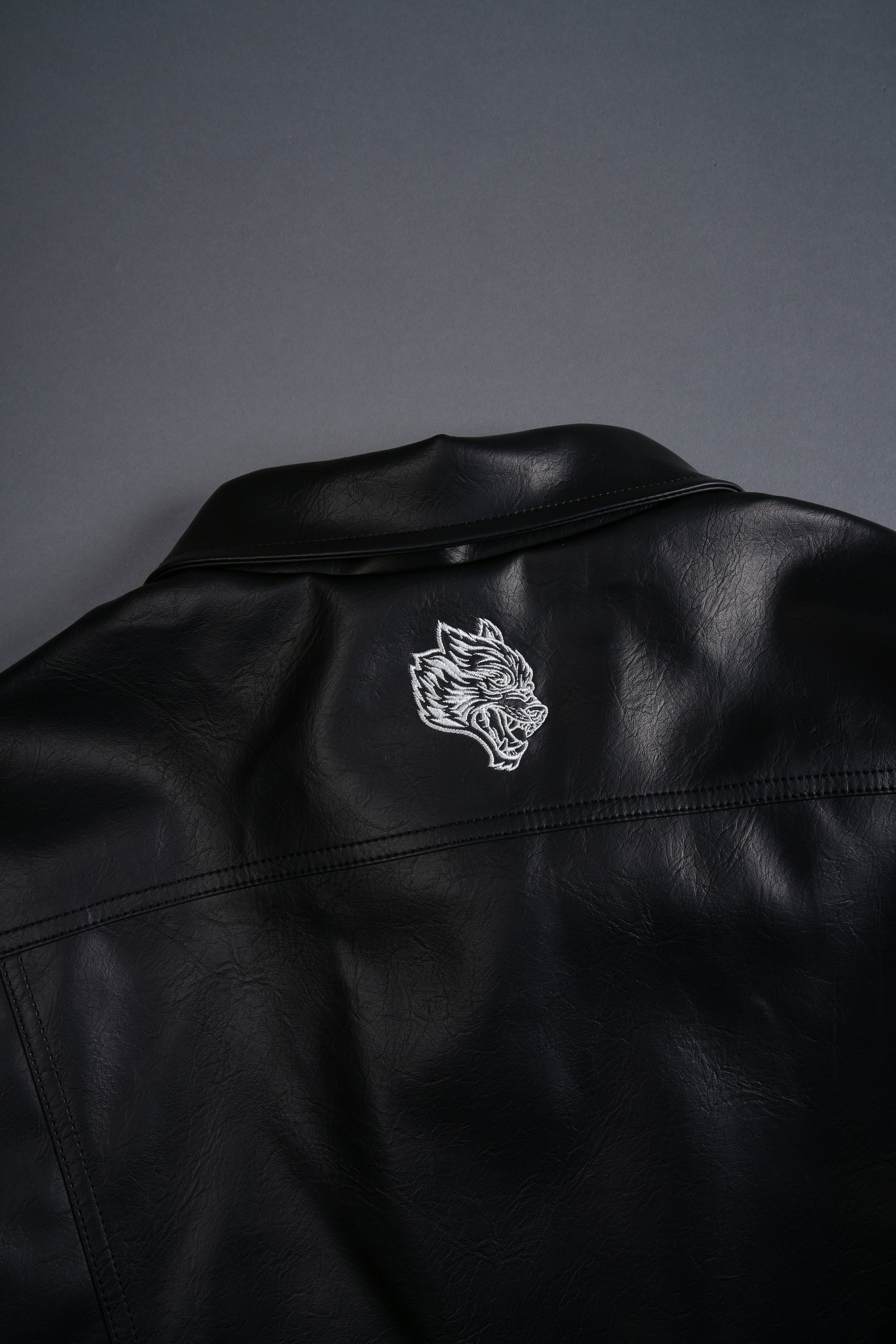 Single Wolf Leather American Cropped Jacket in Black