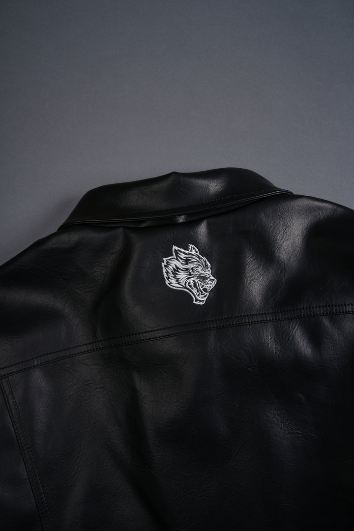 Single Wolf Leather American Cropped Jacket in Black