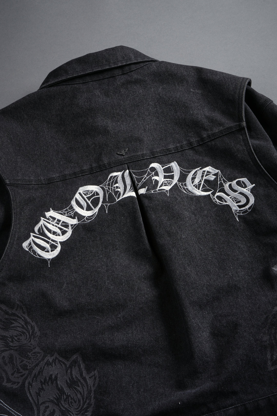 Sashiko Wolves Lunnis Jacket in Black