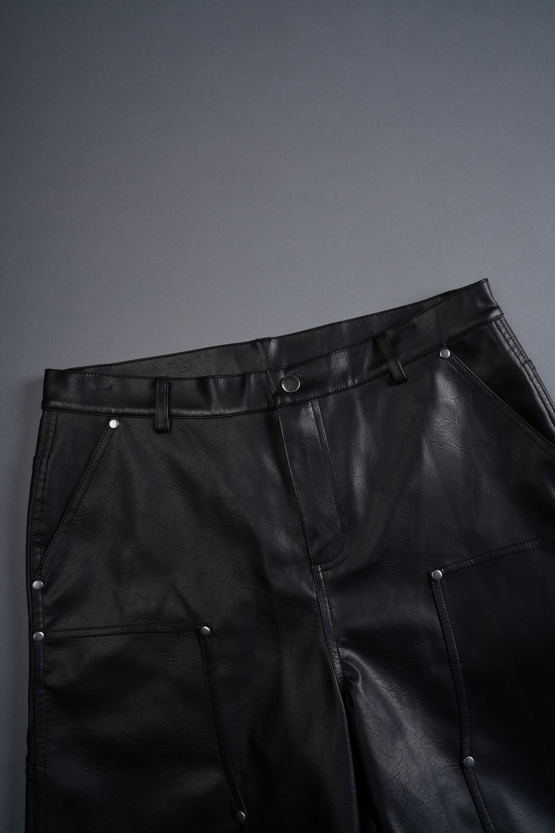 Wolf Chopper Leather Clark Utility Shorts in Black