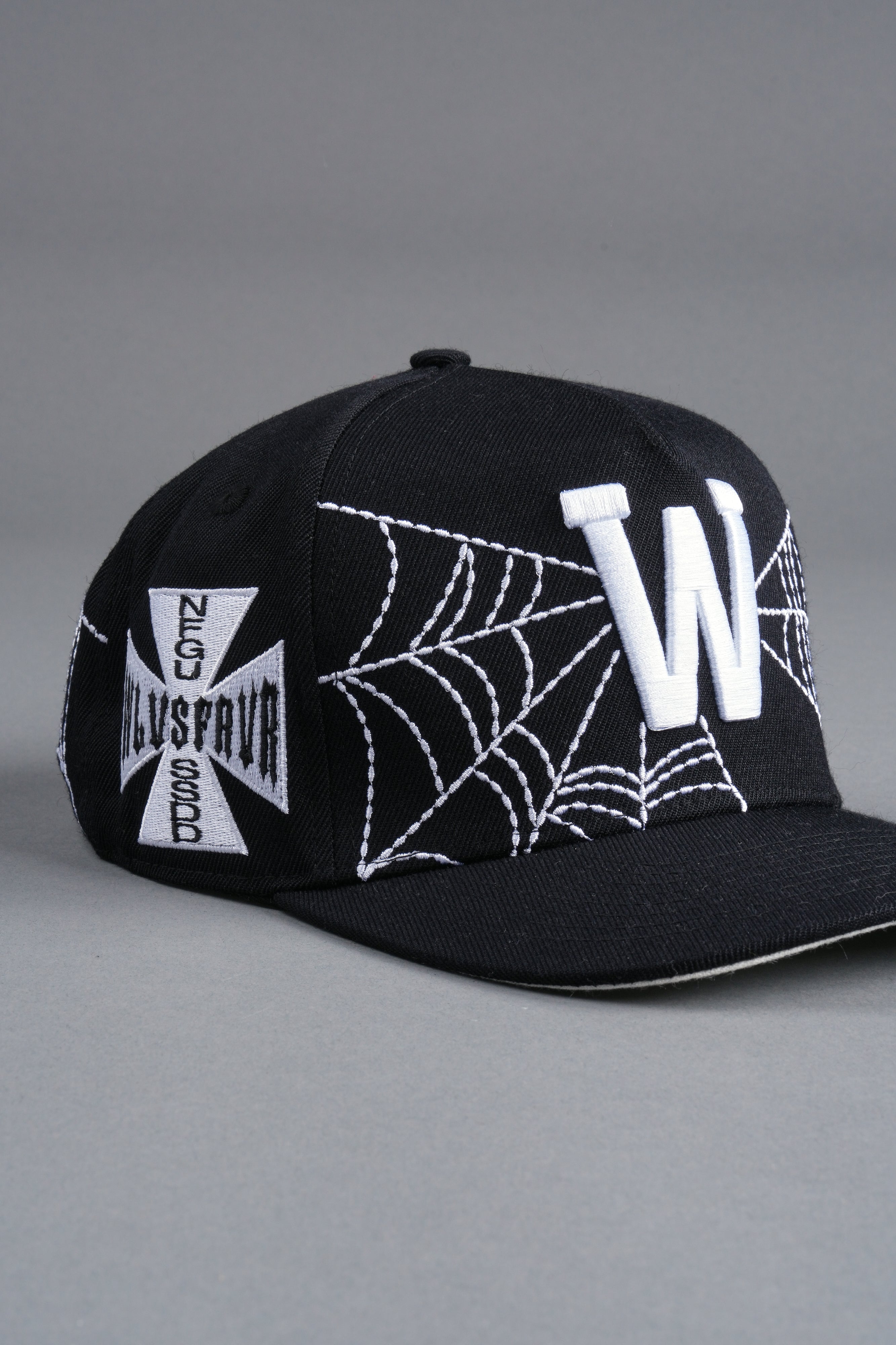 Webbed A Frame Snapback in Black