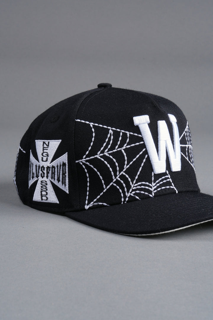Webbed A Frame Snapback in Black