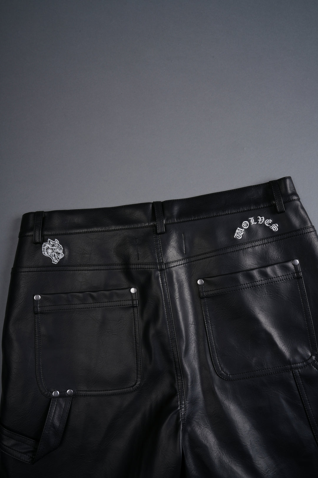 Wolf Chopper Leather Clark Utility Shorts in Black