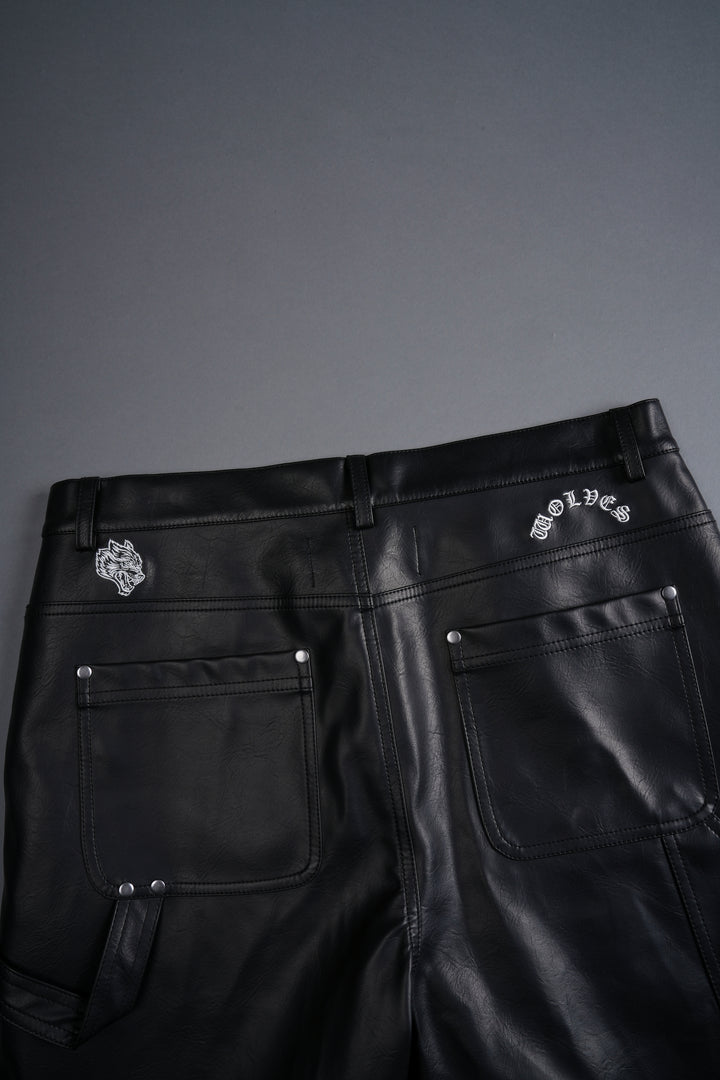 Wolf Chopper Leather Clark Utility Shorts in Black