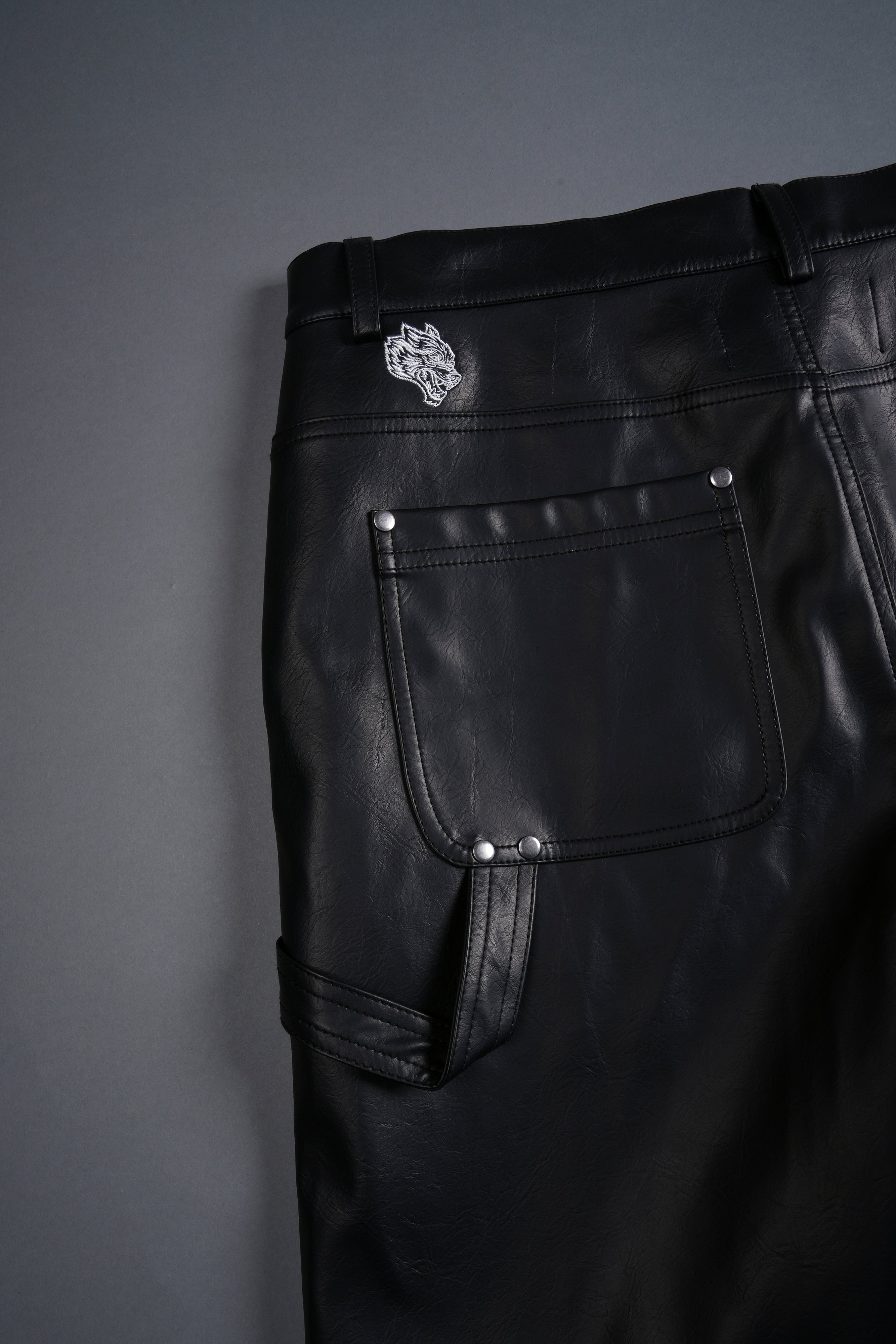 Wolf Chopper Leather Clark Utility Shorts in Black