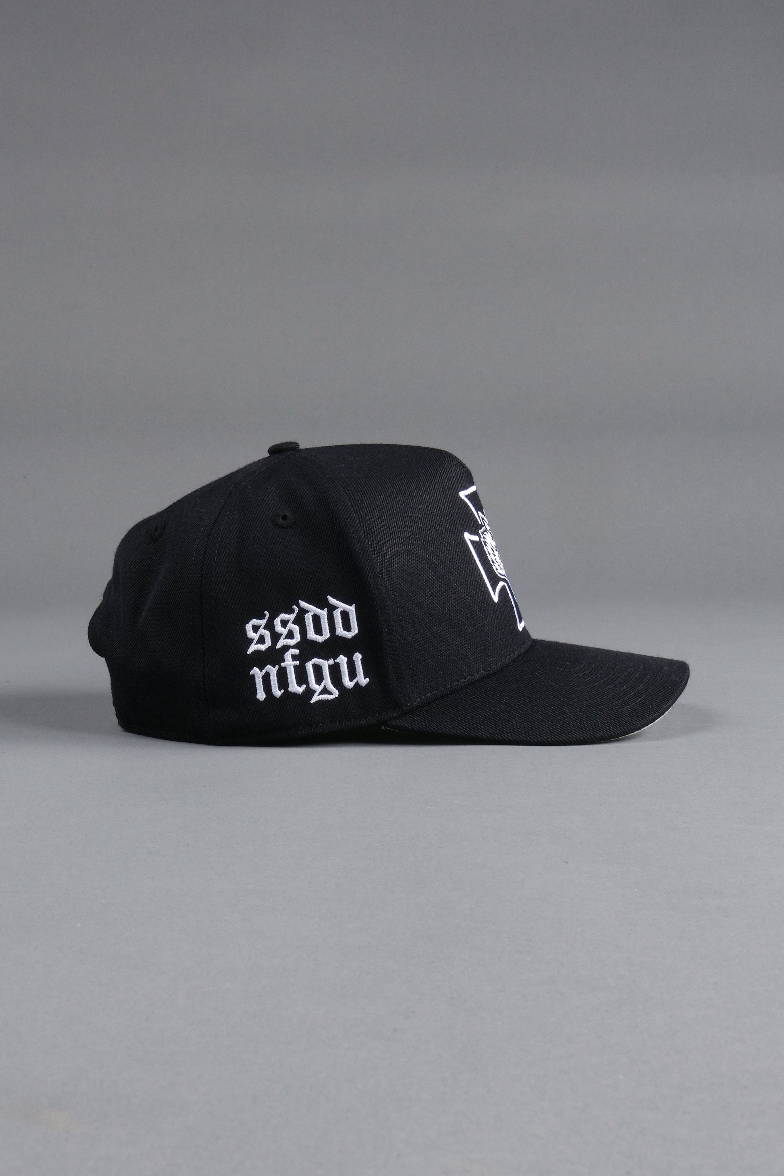 Wolf Iron Cross A Frame Snapback in Black