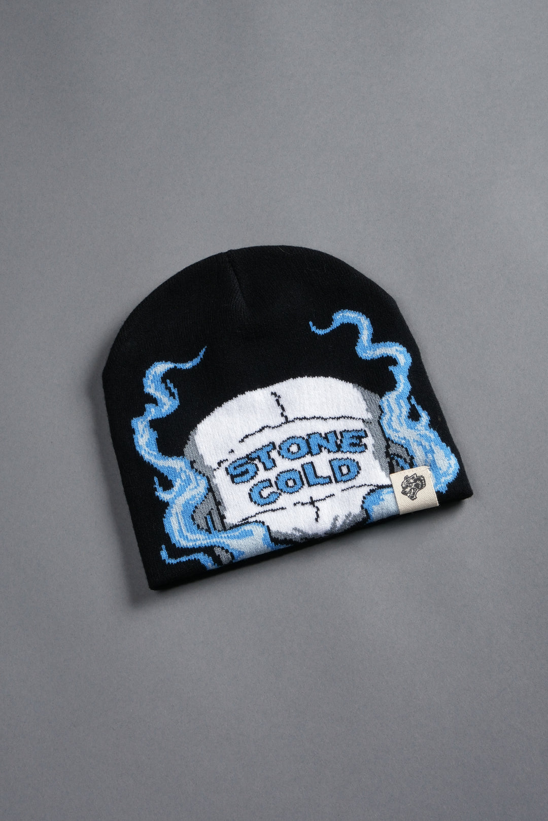 Stone Cold Big Skull Cap Beanie in Black/Blue