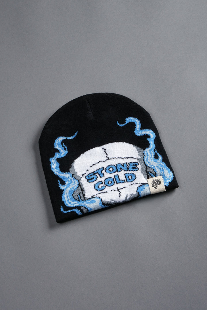 Stone Cold Big Skull Cap Beanie in Black/Blue