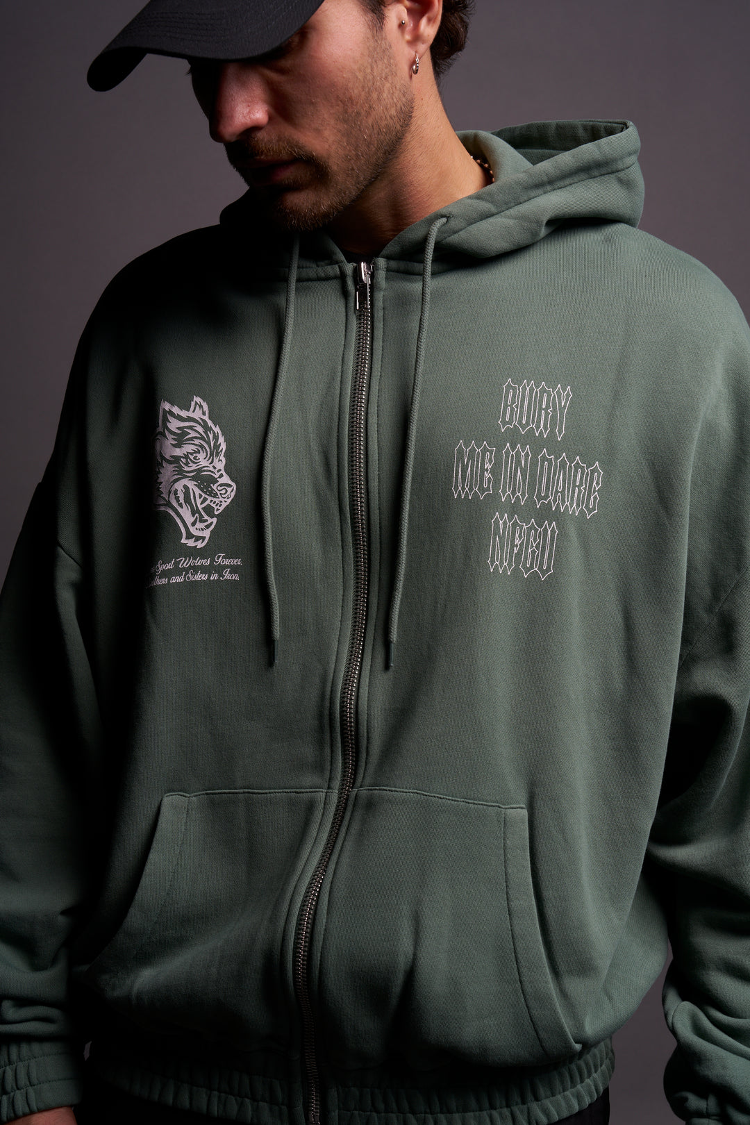 Bury Me In Darc NFGU V2 "Chambers" Zip Hoodie in Hunter Green