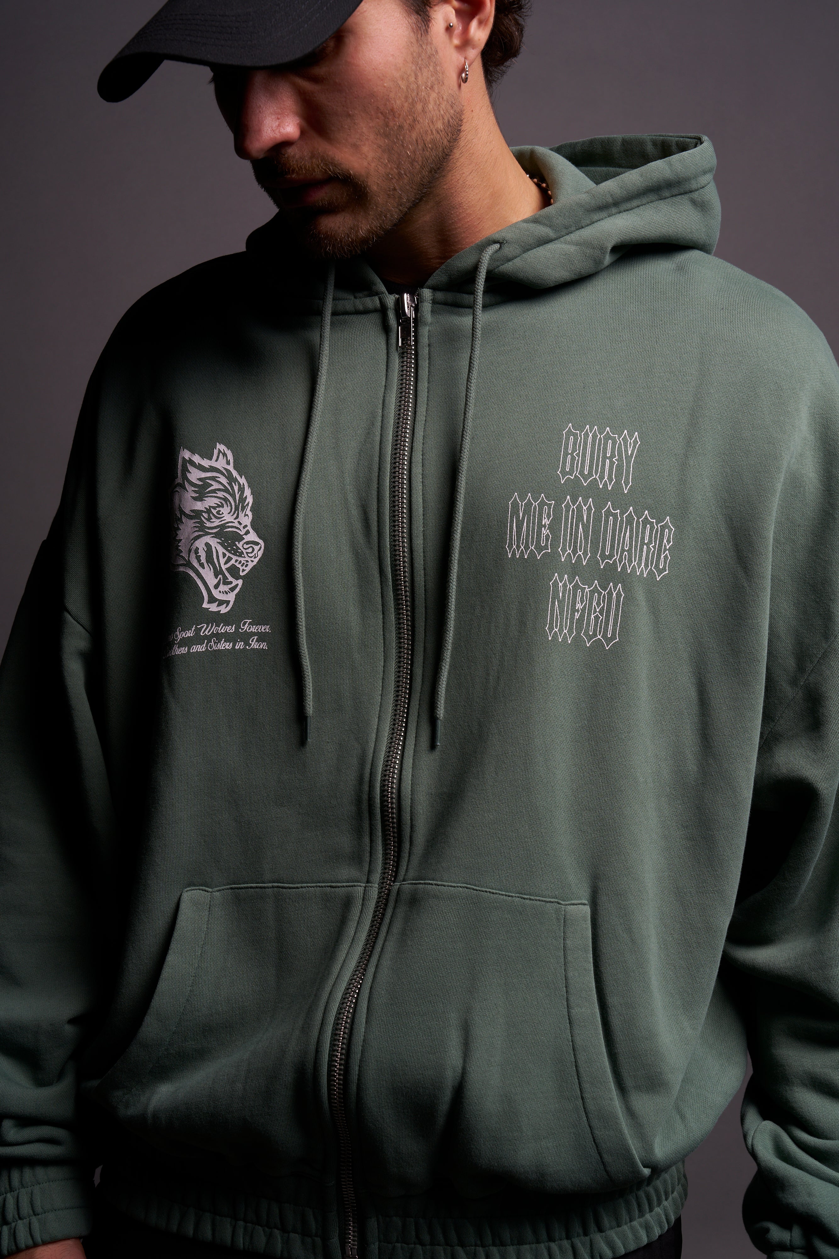 Bury Me In Darc NFGU V2 "Chambers" Zip Hoodie in Hunter Green