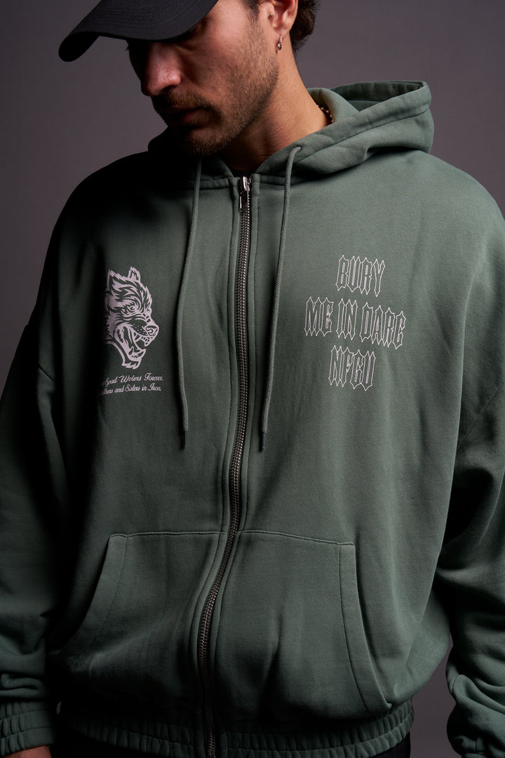 Bury Me In Darc NFGU V2 "Chambers" Zip Hoodie in Hunter Green