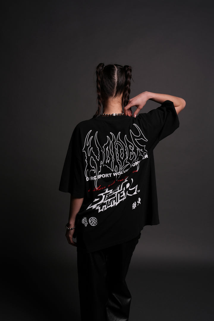 Final Boss "Premium" Unisex Oversized Tee in Black