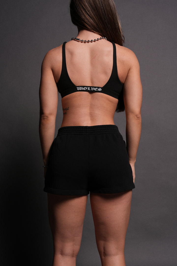 Dual Ellie Sweat Shorts in Black