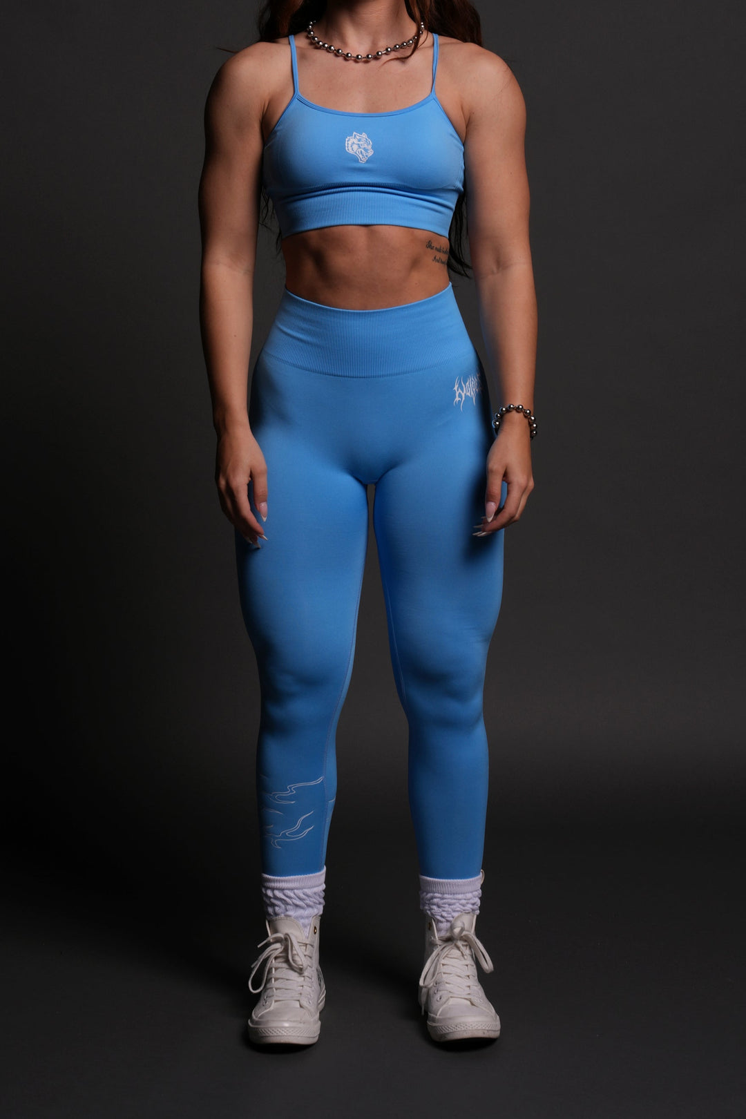 Eternal Flame "Everson Seamless" Scrunch Leggings in Blue Crane