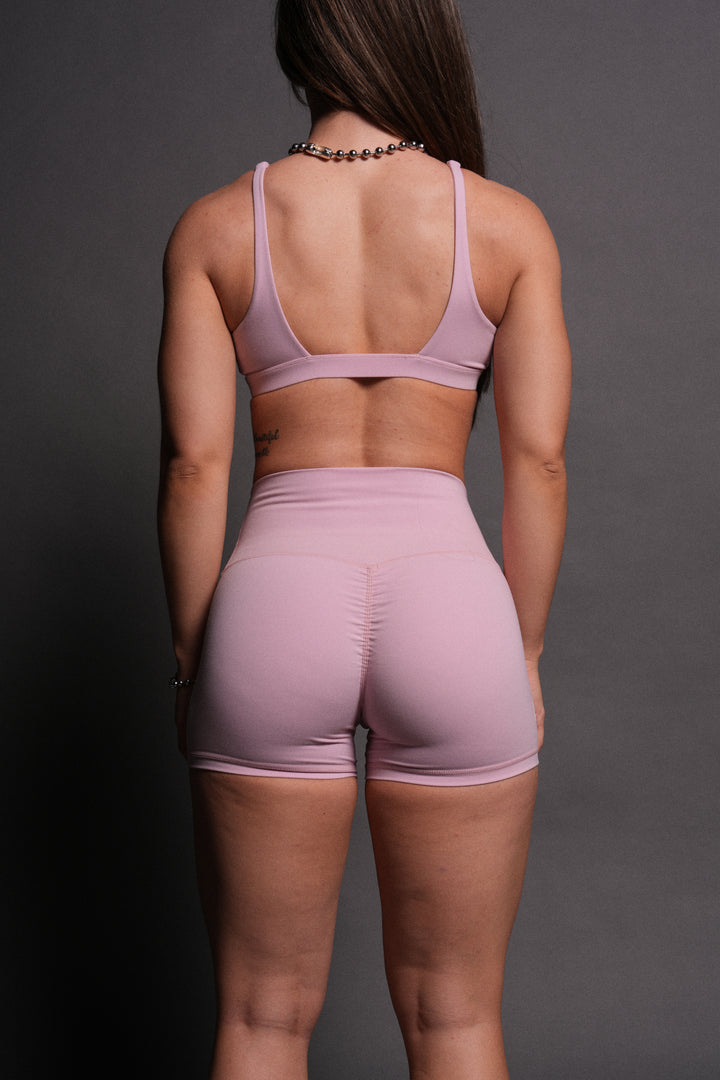 Dual Wolf Pump Energy Shorts in Pink Dust