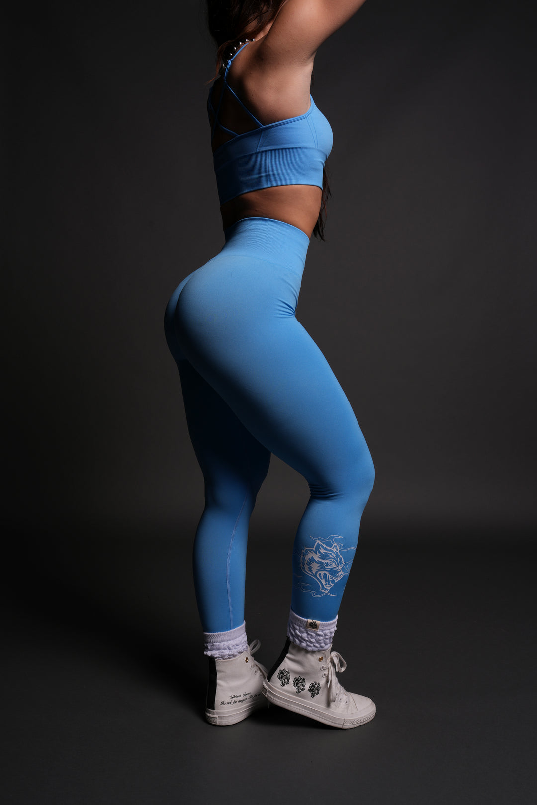 Eternal Flame "Everson Seamless" Scrunch Leggings in Blue Crane