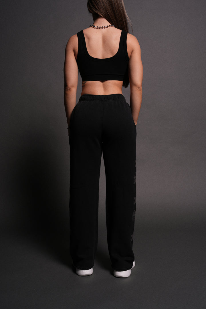Wolf Star Couture Sweats in Black Drift Wash