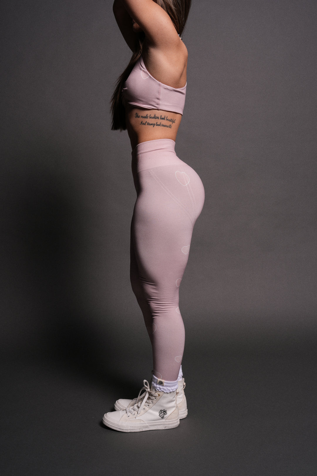Her Energy "Everson" Huxley Scrunch Leggings in Heart Candy Blush Pink