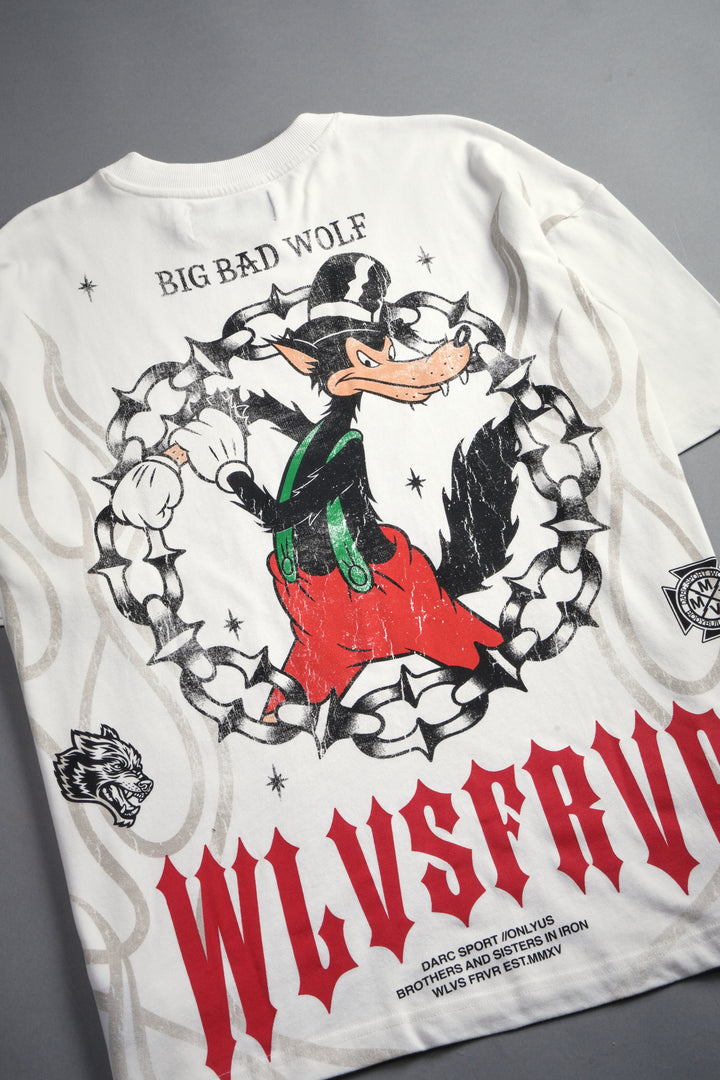 Big Bad Wolf Forever Premium Oversized Tee in Cream