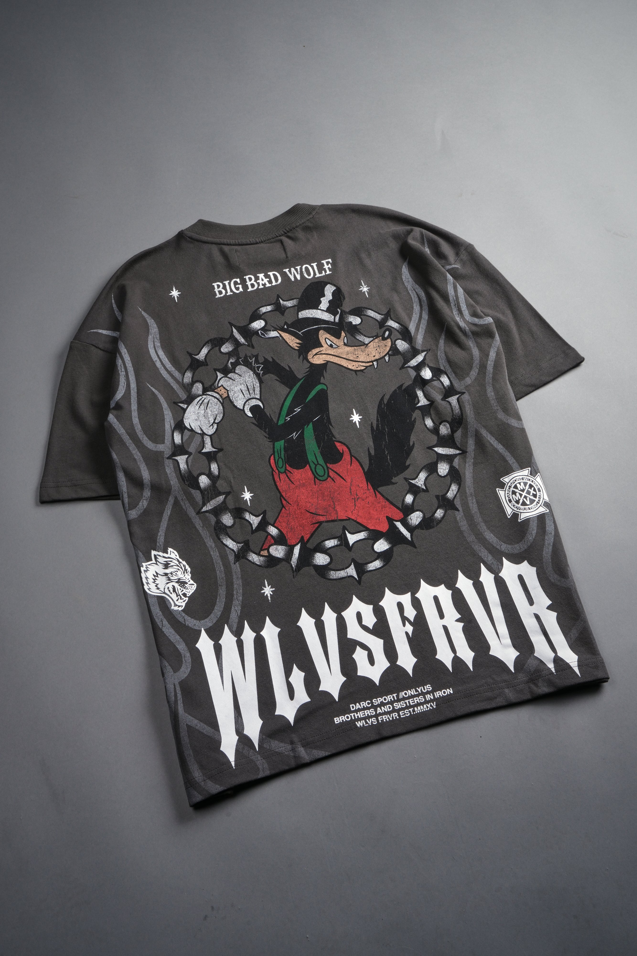 Big Bad Wolf Forever Premium Oversized Tee in Wolf Gray