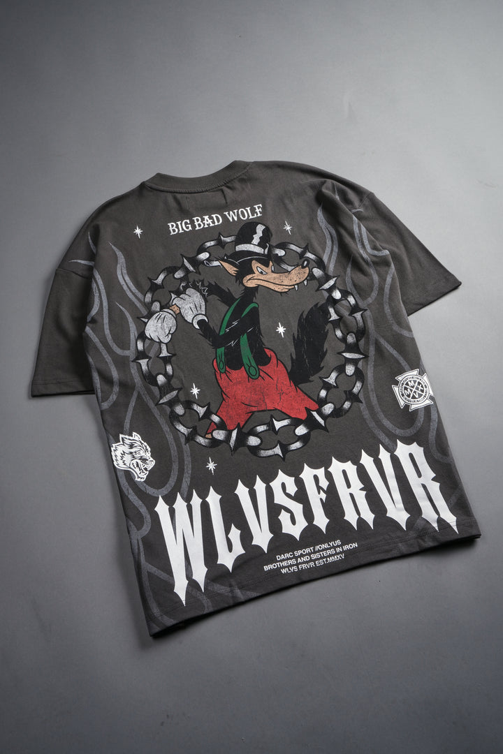 Big Bad Wolf Forever Premium Oversized Tee in Wolf Gray