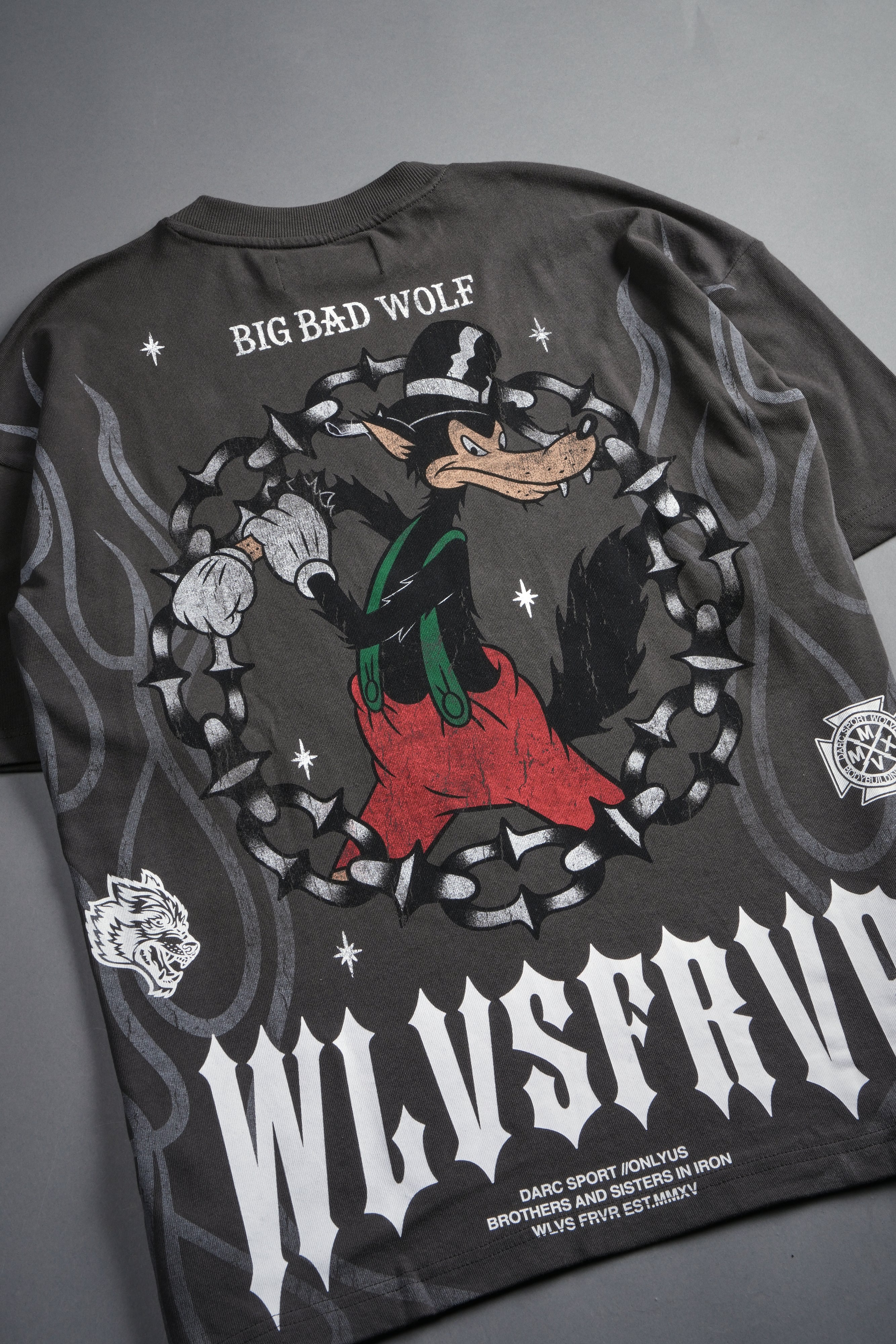 Big Bad Wolf Forever Premium Oversized Tee in Wolf Gray