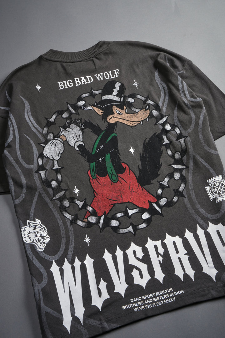 Big Bad Wolf Forever Premium Oversized Tee in Wolf Gray