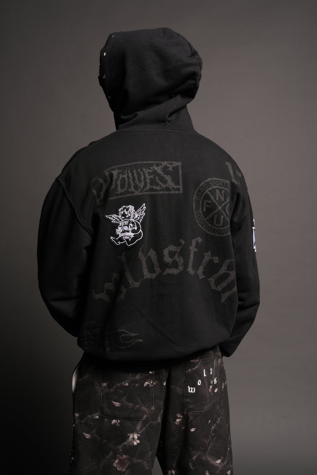 Flash Core Grunge Moatis Zip Hoodie In Black
