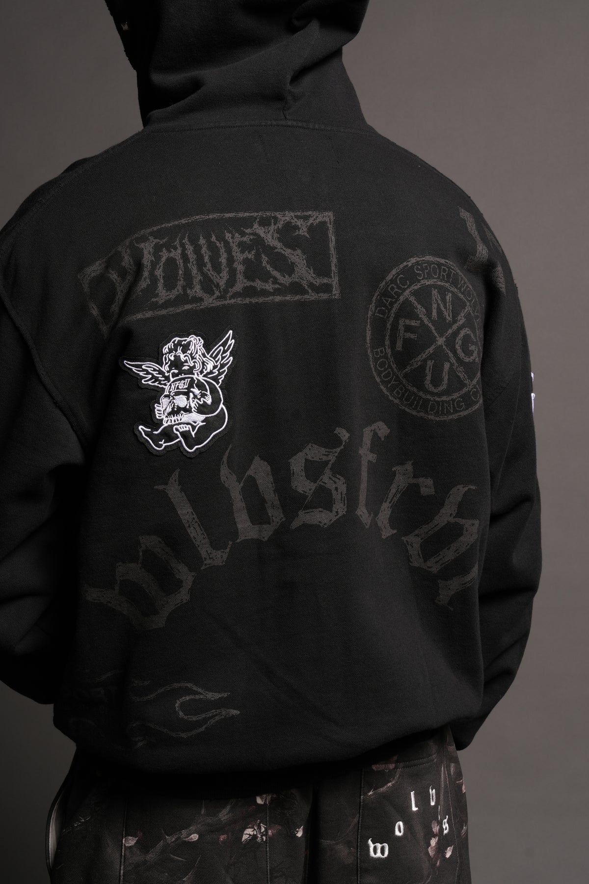 Flash Core Grunge Moatis Zip Hoodie In Black