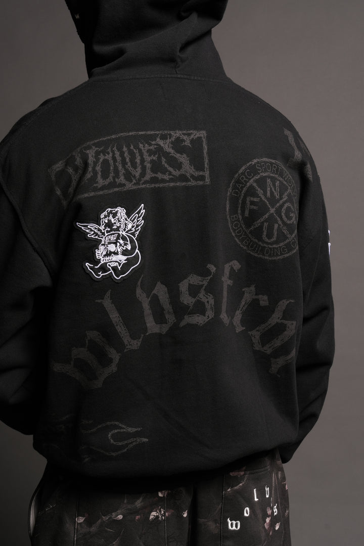 Flash Core Grunge Moatis Zip Hoodie In Black