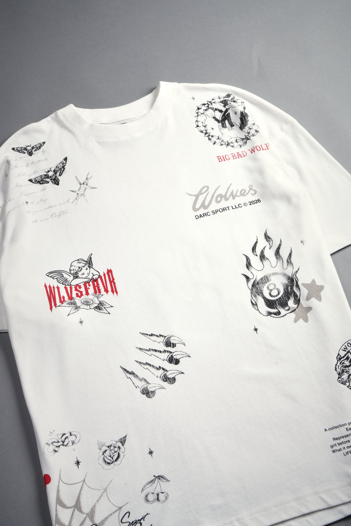 Big Bad Wolves Premium Oversized Tee in Cream