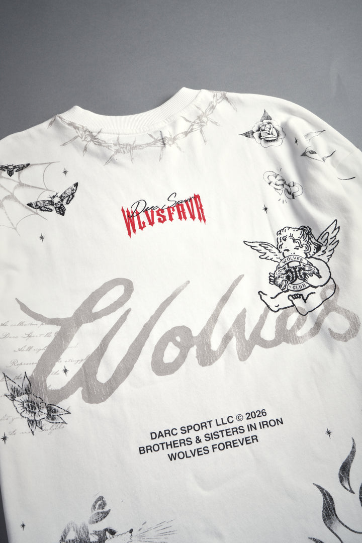 Big Bad Wolves Premium Oversized Tee in Cream