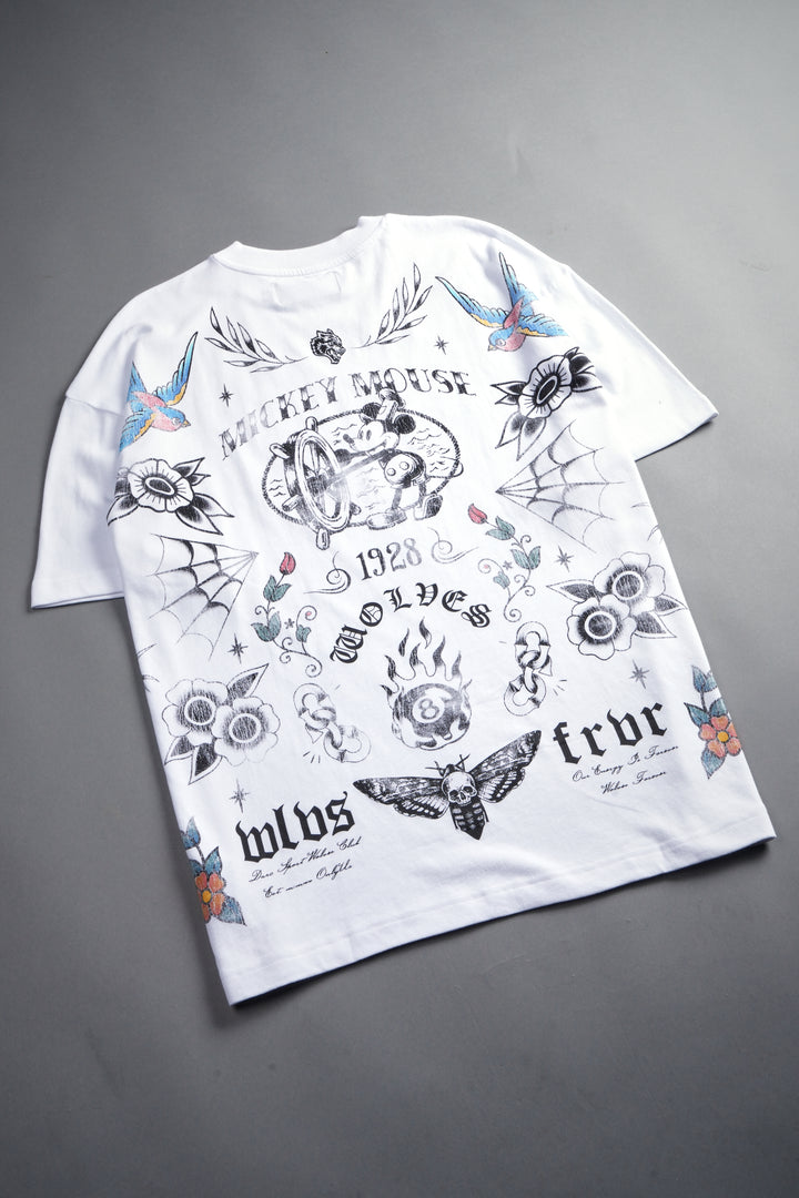 Sailor Wolves Premium Oversized Tee in White