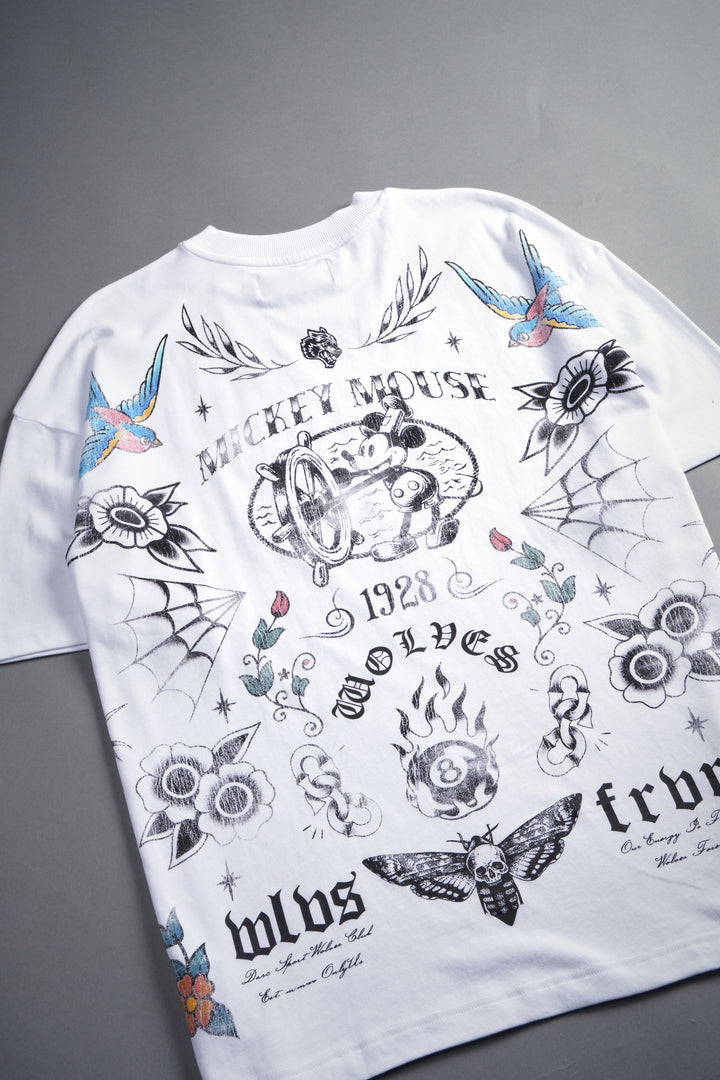 Sailor Wolves Premium Oversized Tee in White