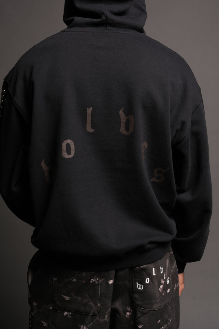 Wolves Heritage Grunge Moatis Hoodie In Black