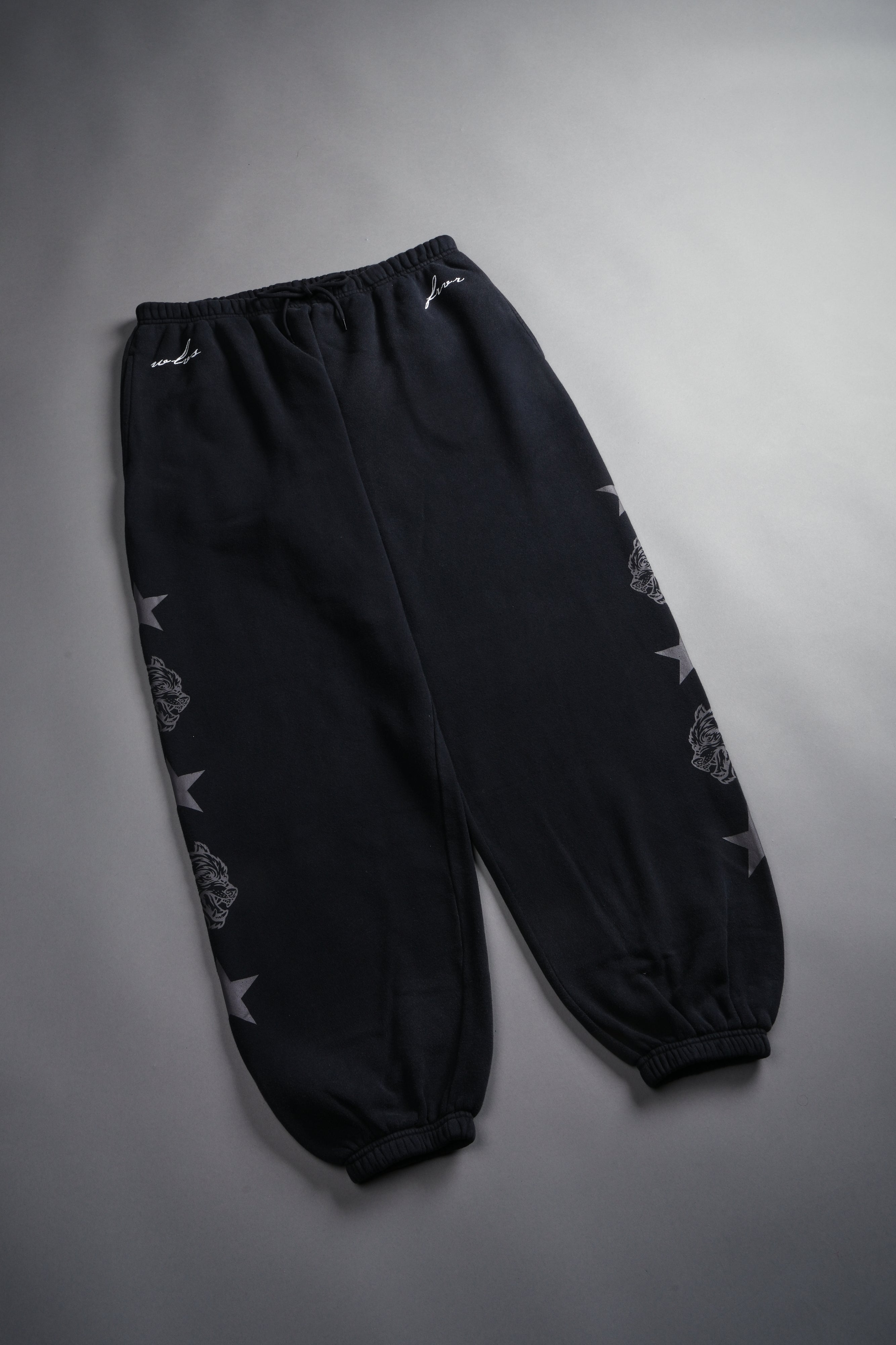 Wolf Star Lightweight Lounger Sweat Pants in Black Drift Wash