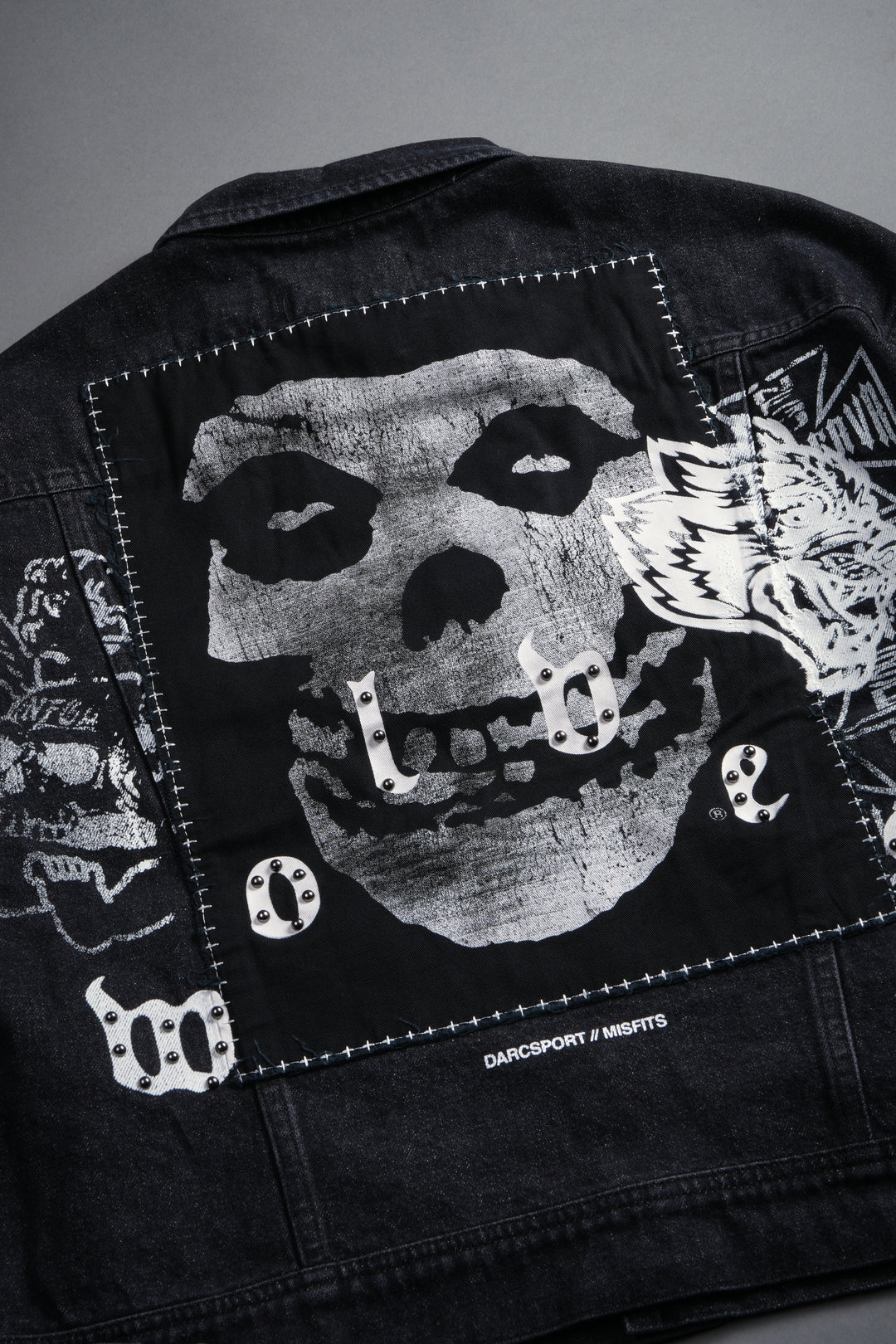 Wolves Blood Cropped American Denim Jacket in Black