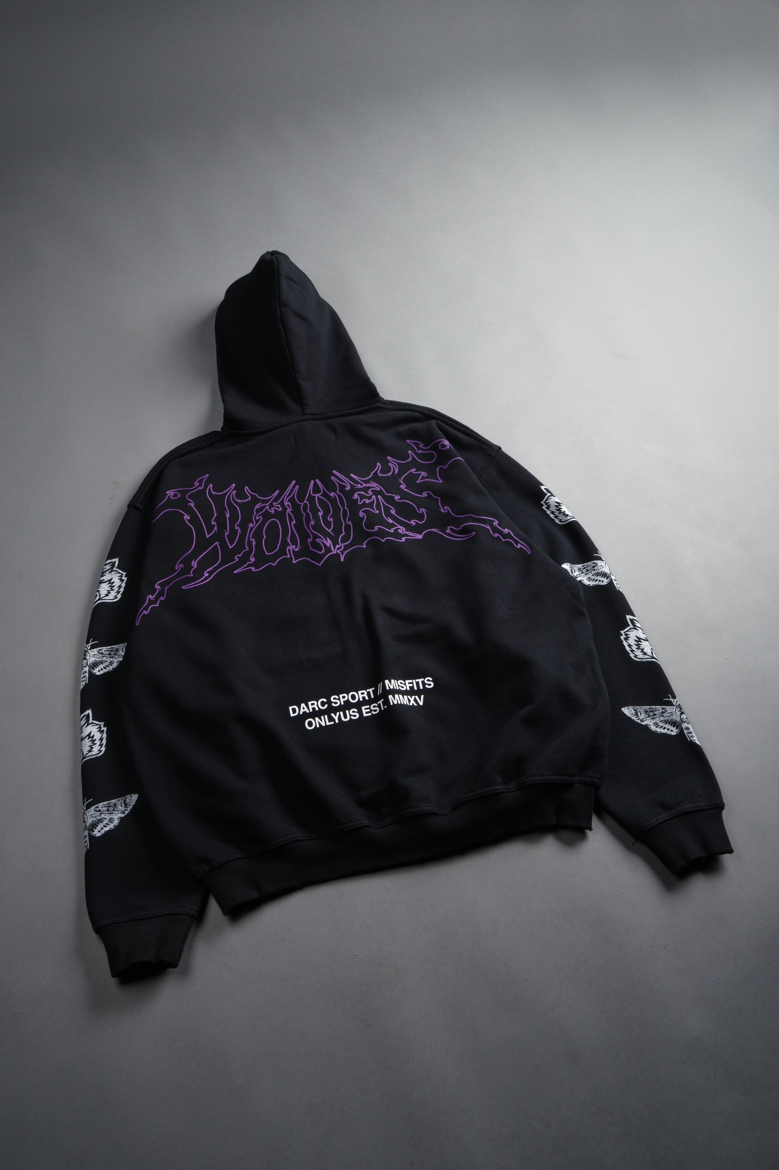 Fiend Skull Grunge Moatis Zip Hoodie in Black – DarcSport