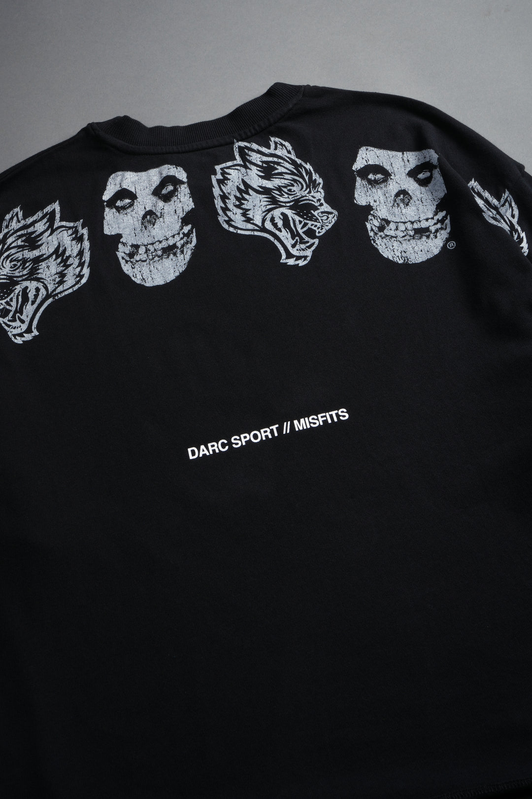 Misfits Premium Oversized Raw Hem Box Cut Tee in Black