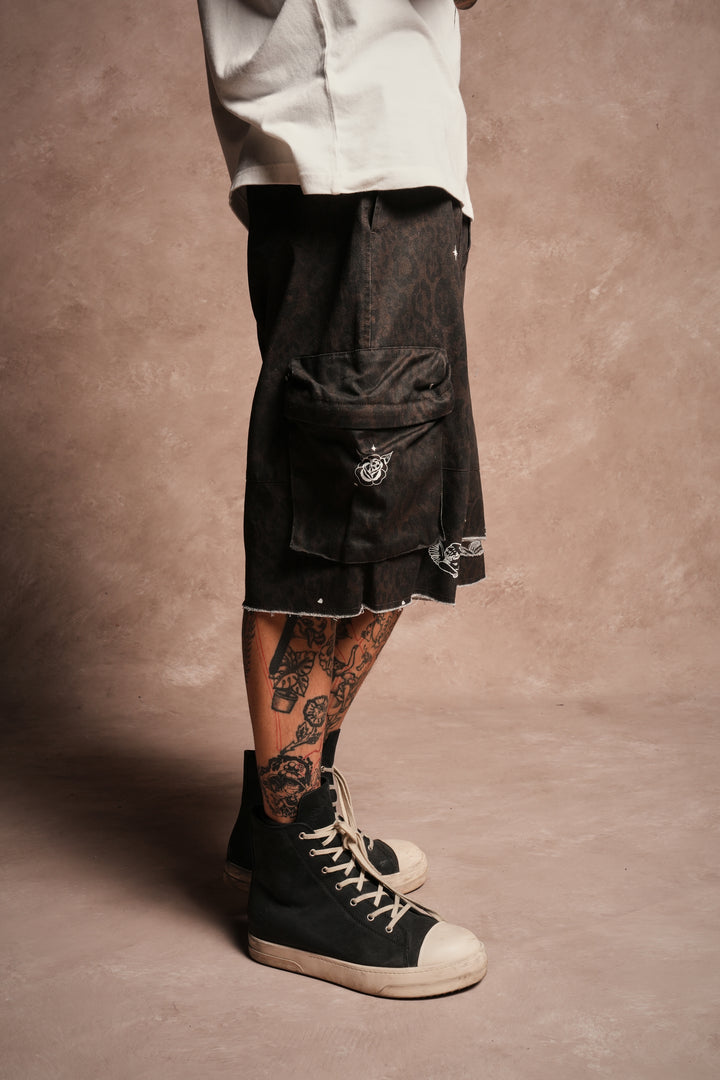 Darc Flash Duke Cargo Shorts in Darc Brown Leopard