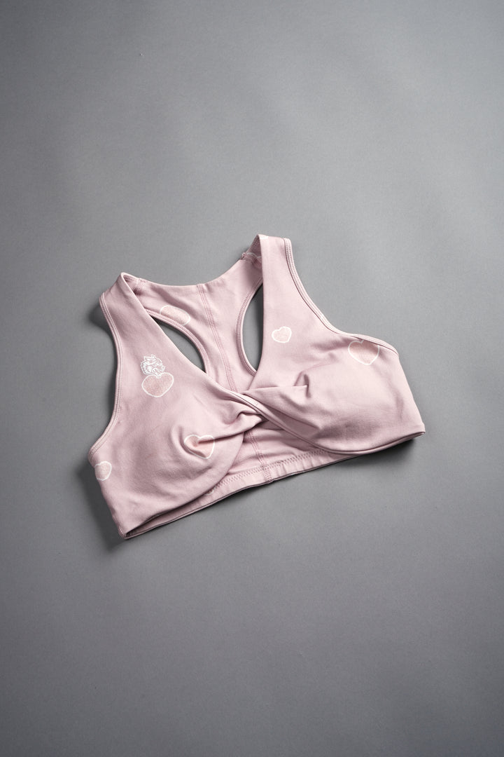 Her Energy "Everson" Seamless Twist Bra in Heart Candy Blush Pink