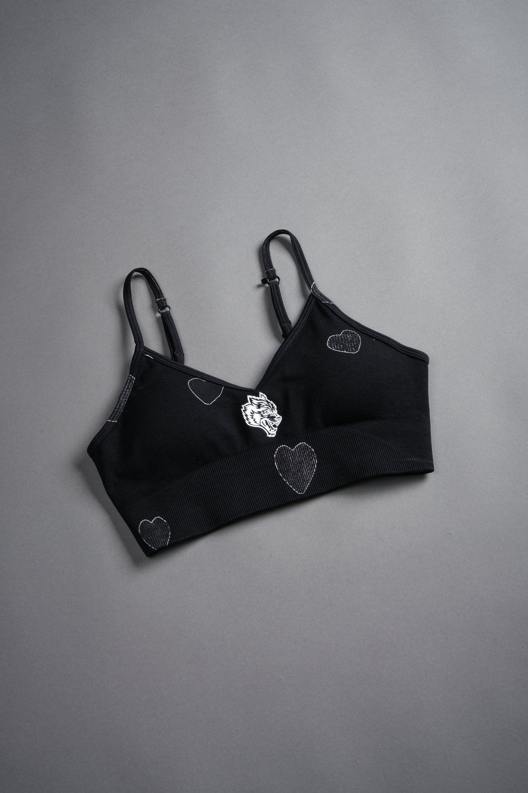Her Energy "Everson" Seamless Sports Bra in Heart Candy Black