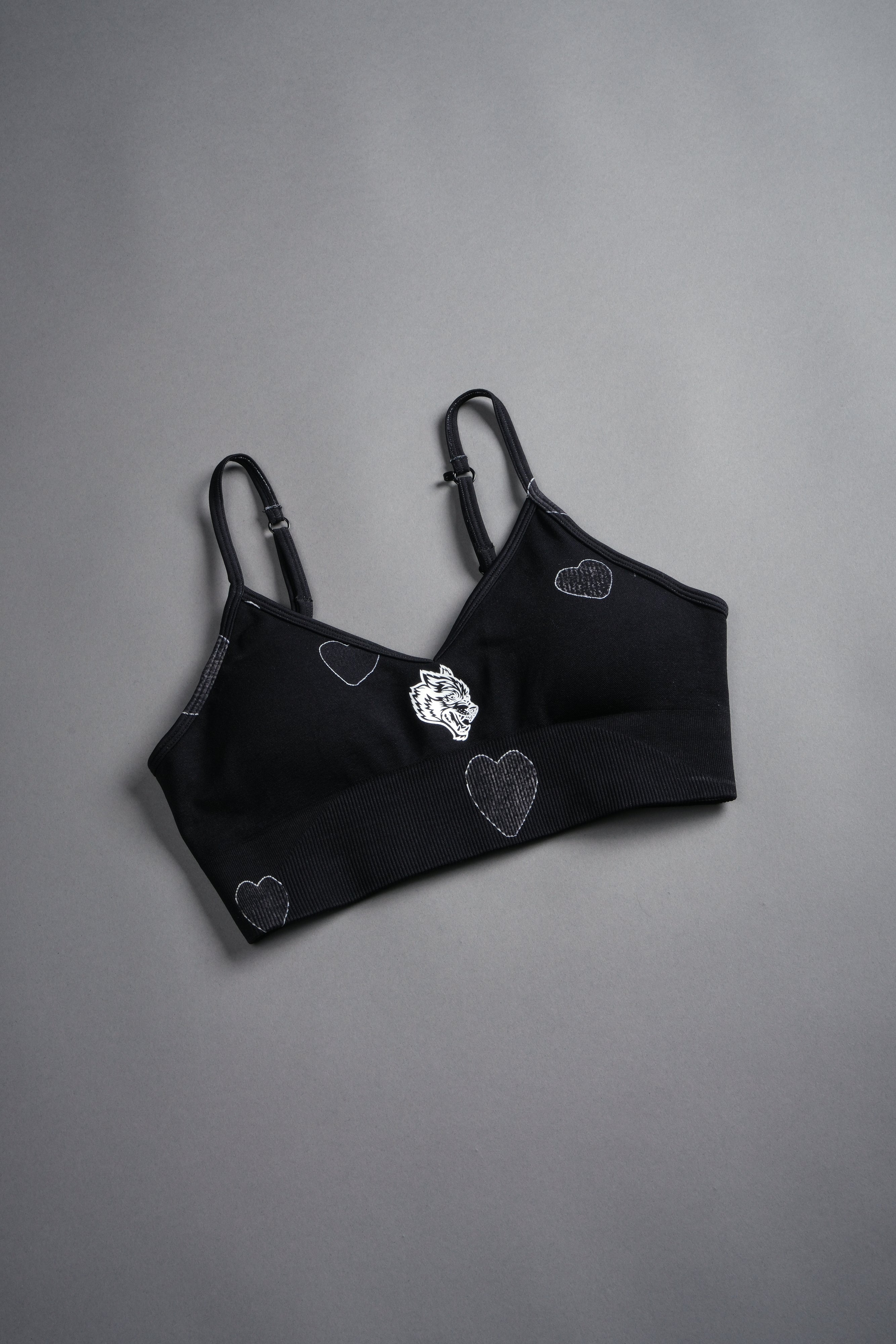 Her Energy "Everson" Seamless Sports Bra in Heart Candy Black