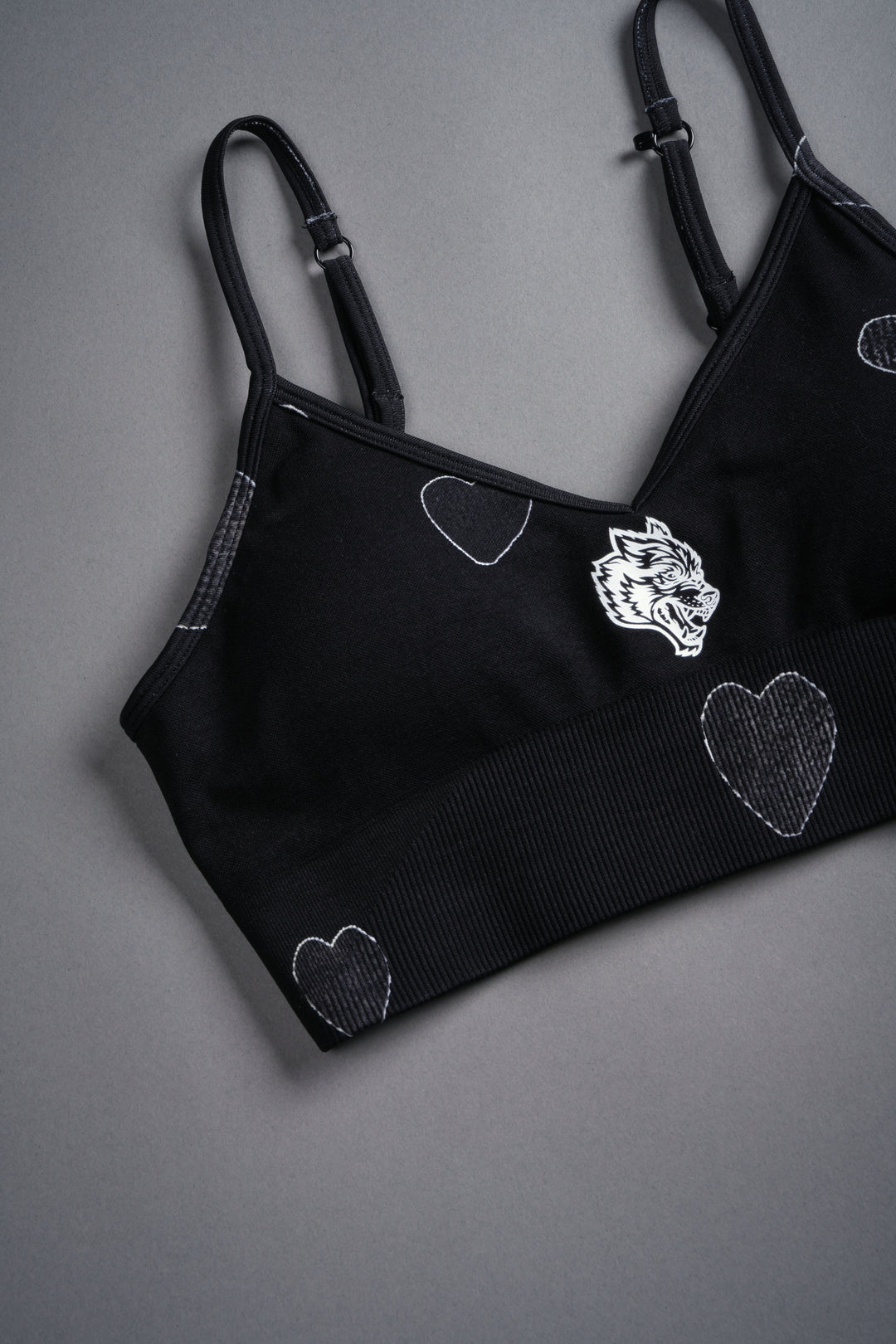 Her Energy "Everson" Seamless Sports Bra in Heart Candy Black