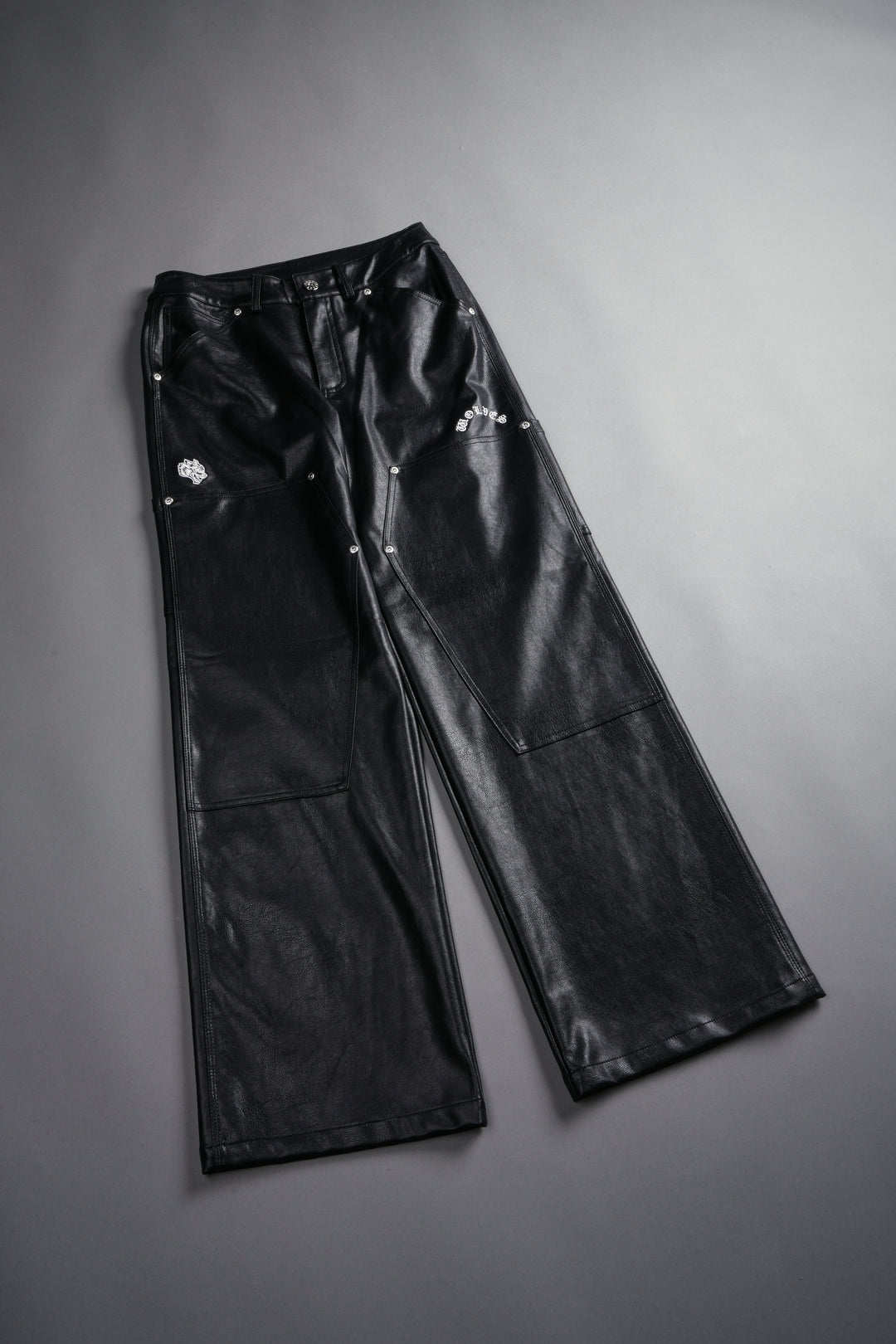 Wolf Chopper Ryder Faux Leather Pants in Black
