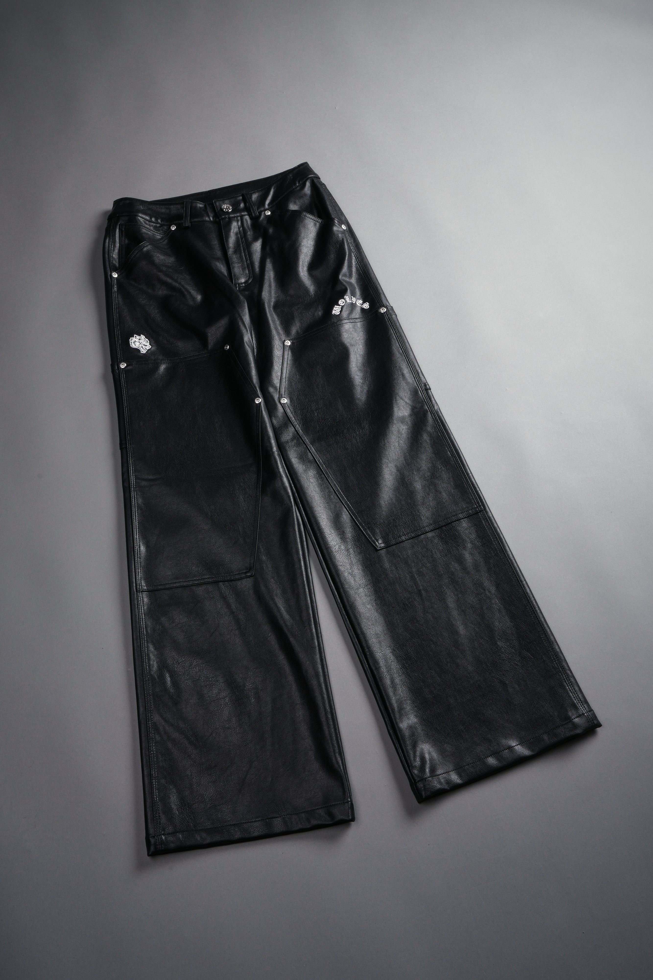 Wolf Chopper Ryder Faux Leather Pants in Black
