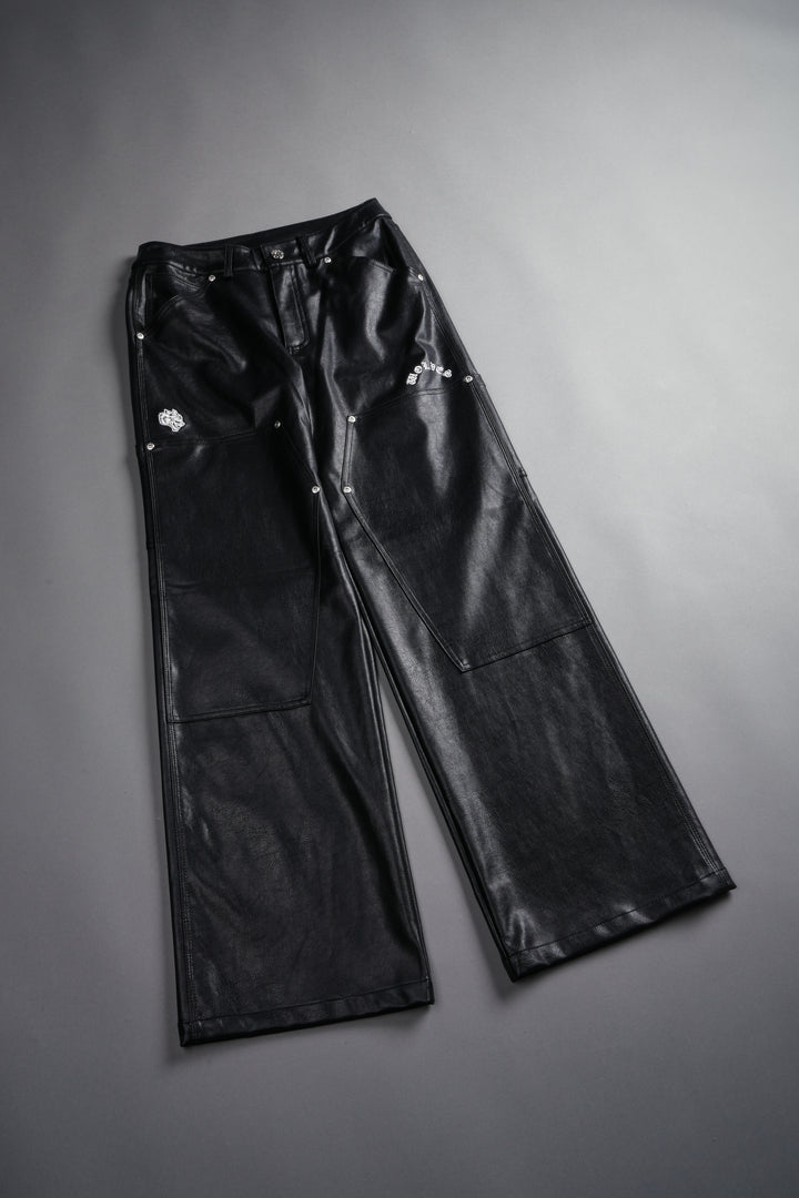 Wolf Chopper Ryder Faux Leather Pants in Black